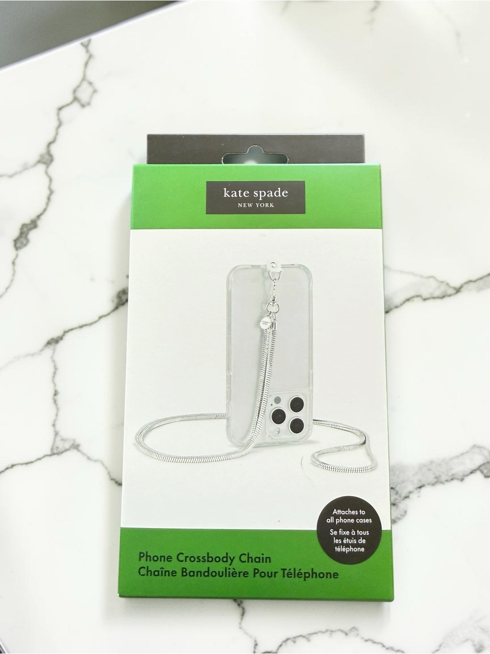 Kate Spade New York Universal Phone Crossbody Chain | Silver | NWT | Hands-Free